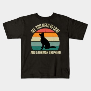 Guardian Hearts: Unwavering loyalty and love, embodied by German Shepherds! Kids T-Shirt